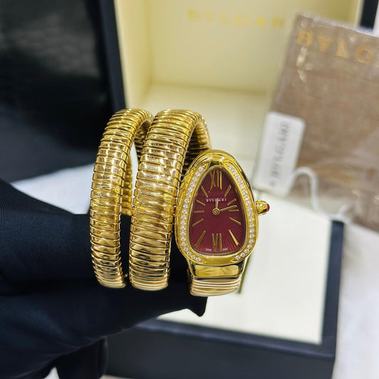 Bvlg@ri  Watch - Gold - Red